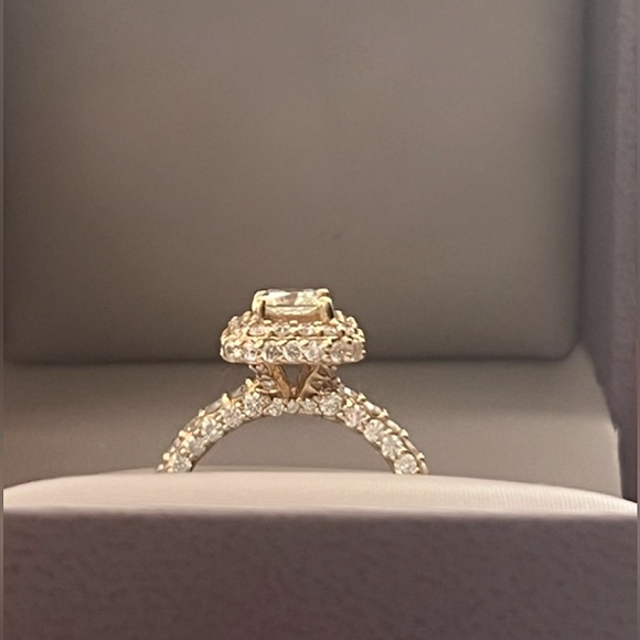 Radiant Cut Halo Engagement Ring - Picture 2 of 3